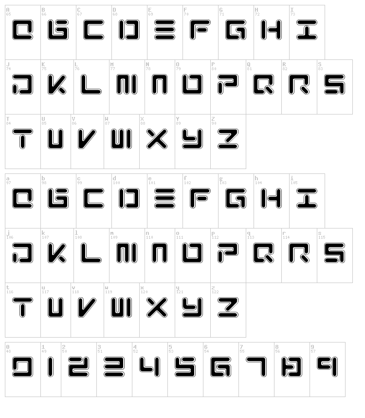 Xolo font map
